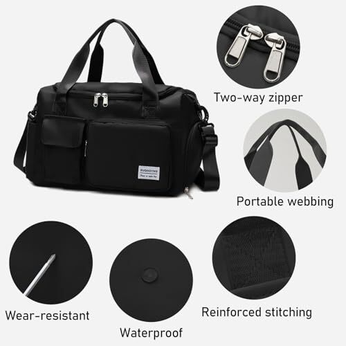 Gym Bag for Women Men with Shoes Compartment Sports Travel Duffel Bag