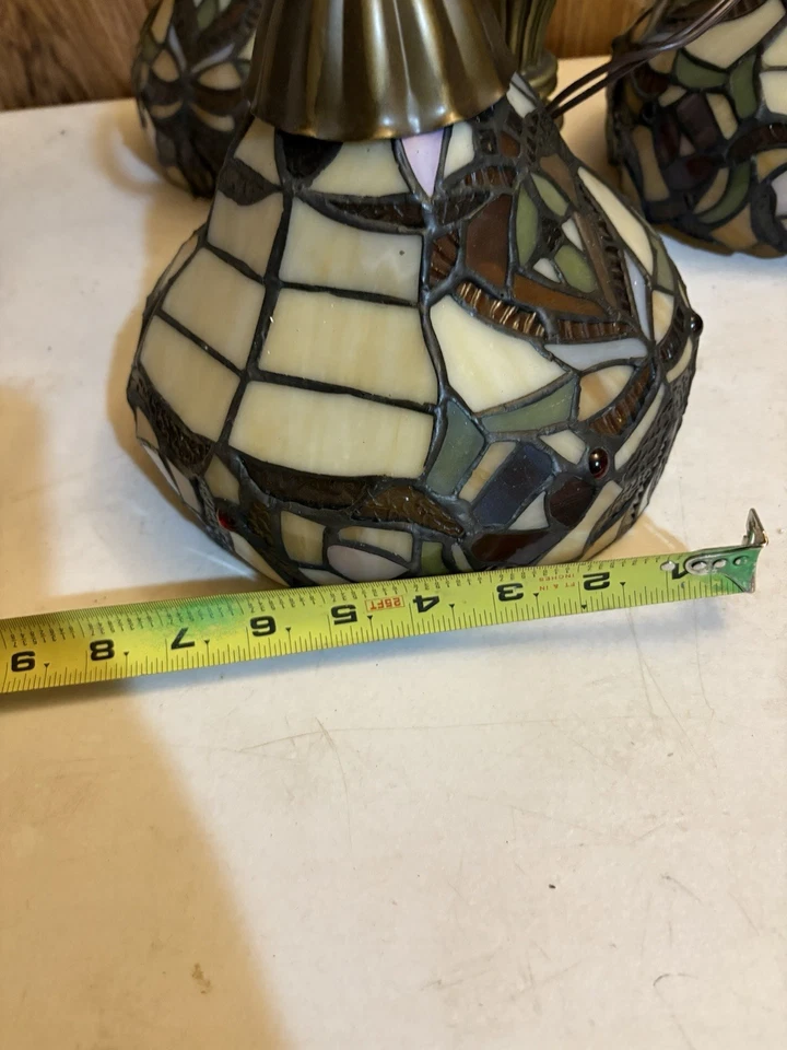Lámpara colgante colgante de 3 luces estilo vitral Tiffany 2006 Foto 2 de 4