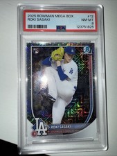 2025 Bowman Chrome Mega Box Roki Sasaki RC Mojo Refractor Rookie Dodgers PSA 8