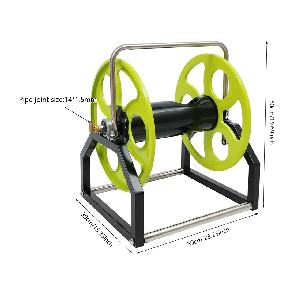 Hose Reel Garden Hose Holder 100m/328.1ft Water Hose Reel Storage 180 ° Rotation - Image 3 of 4