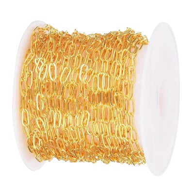 16ft/Rolle Halskettenketten Bulk Link Kabelkette Gold Für DIY