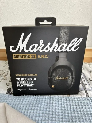 Marshall Monitor III Bluetooth-Kopfhörer, ANC, schwarz - Neuwertig VERPACKUNG - Bild 1 von 2