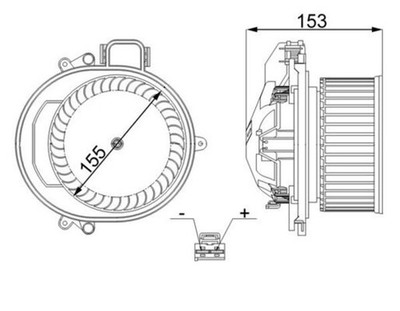 Innenraumgebläse MAHLE AB 257 000S für BMW 156mm 312W 12V 3er F30 F80 Touring