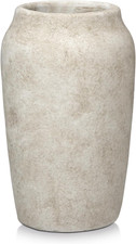 Rustic Vintage Ceramic Vase, 9.06'' Farmhouse Table Decor with Wide Mouth, Large