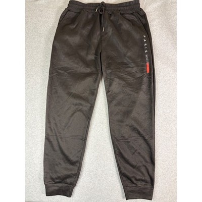 Paris Graphic Joggers Mens XXL Black Polyester Drawstring Sweatpants Casual