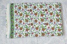 NO TARRIF CHARGES 100 ZK 179 Hand Block Floral Print 100 Cotton 5 Yard Fabric