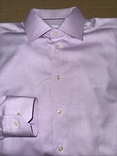 Eton Lt. Purple Signature Twill Herringbone Spread Collar Contemporary Fit Shirt