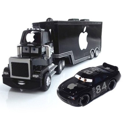 1-2Pcs Disney Pixar Car Black Apple Mack Hauler Truck+NO.84 Car