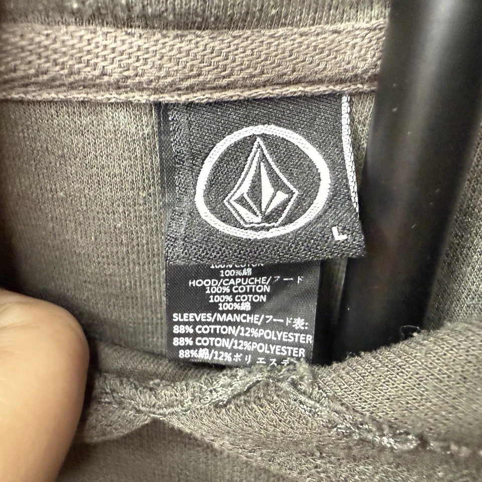 Volcom Hoodie Sweatshirt Men’s L Gray Full Zip Y2K Skate - Image 4 of 4