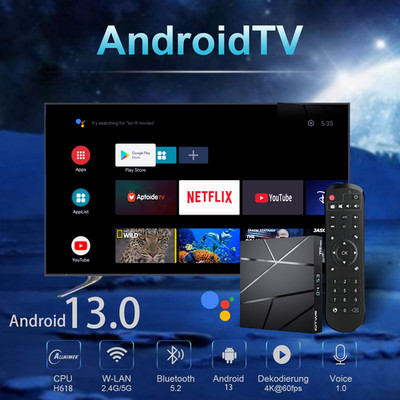 2025 Android14.0 Smart TV BOX 4+128G 1000M 2.4G/5G WIFI6 Media Player Octa Core