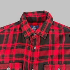 George Men  s Small Flannel Shirt Plaid Long Sleeve Button Up Casual Soft Warm