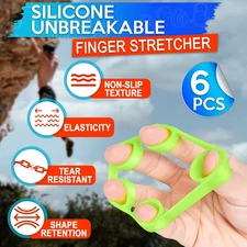 6Pcs Finger Strengthener with 3 Resistance Levels - Elastic Silicone Finger E...