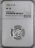 1926-S 10C MERCURY SILVER DIME "SAN FRANCISCO" NGC VF25 #8405235-029
