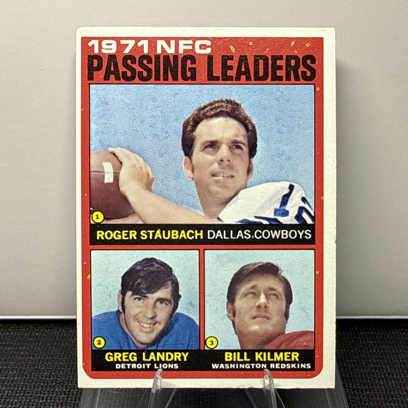 1972 Topps - NFC Leaders Roger Staubach, Billy Kilmer, Greg Landry #4 (RC)