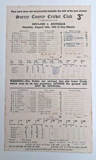RARE FAMOUS  1948 Oval Test Scorecard. Don Bradman Final Test. Australia  Ashes