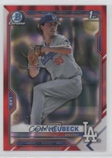 2021 Bowman Draft Chrome Red Lava Refractor /5 Peter Heubeck #BDC-146 14sd