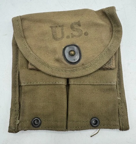 Vintage WW2 US Army Military M1 Carbine Garand Magazine Ammo Pouch Rumley 1943