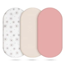 3-Pack Cotton Muslin Bassinet Sheets - Fitted Elastic Mattress Cover for Baby...