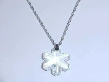 Crystal Austrian Article #8811 Snowflake Pendant On Silver Chain Necklace