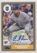 2022 Series 2 1987 Topps Baseball Gold 36/50 Emmanuel Rivera #87BA-ER Auto 2x4