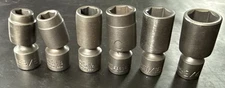 WRIGHT TOOL 6pc 3/8” Dr UNIVERSAL SWIVEL FLEX IMPACT SOCKET SET 3/8” - 3/4” SAE