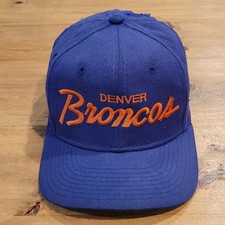 Vintage Denver Broncos Hat Sports Specialties Single Script Wool Blue Korea