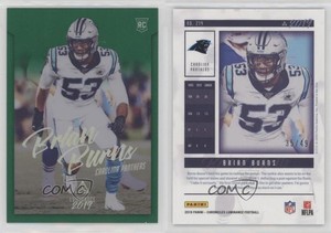 2019 Panini Chronicles Luminance Update Rookies Green /49 Brian Burns #214 RC