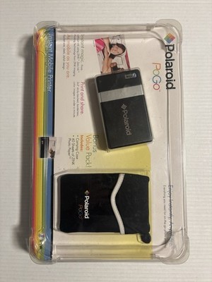Black Polaroid PoGo Instant Mobile Thermal Printer Zink w/Bonus Value Pack ~ New
