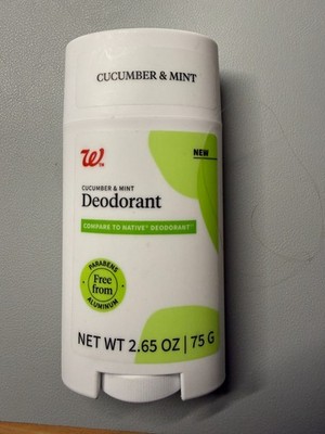 Walgreens Cucumber & Mint Deodorant Paraben Aluminum Free Native Generic
