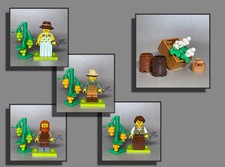 LEGO® Figuren - Winzer Trauben Traubenpflücker Weingut Fass Kiste Korb