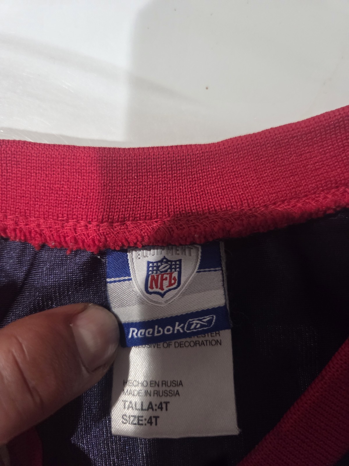 Reebok NFL Houston Texans Carr #8 Boys 4T Jersey Navy Red White Mesh thumbnail 4