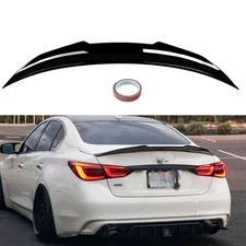 Fits 2014-2024 Infiniti Q50 Psm Highkick Gloss Black Duckbill Trunk Spoiler Wing