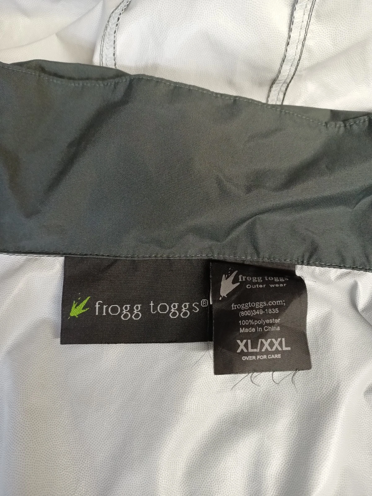 Frogg Toggs Rain Jacket Men's XL /XXL Blue Gray Hooded Packable Full Zip image 2