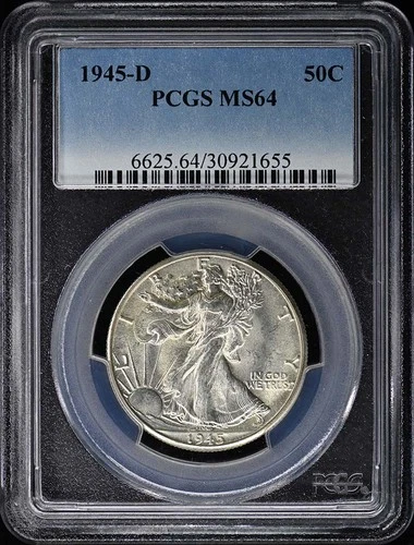 1945-D 50C Walking Liberty Half Dollar PCGS MS64