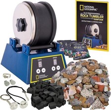 NATIONAL GEOGRAPHIC Rock Tumbler Kit 3Lb Barrel with 3-Speed Motor  9-Day Timer