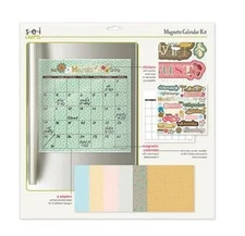 NEW s.e.i. Crafts Magnetic Calendar Kit Month Stickers 13"x12" Dry Erase