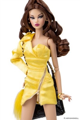 JHD Mizi Fashion Doll Yellow Dress, Black Bag & Shoes Set for 12'' No doll 