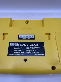 Yellow Sega Game Gear HGG-3210 Japan Recapped Tested Working Console - Read