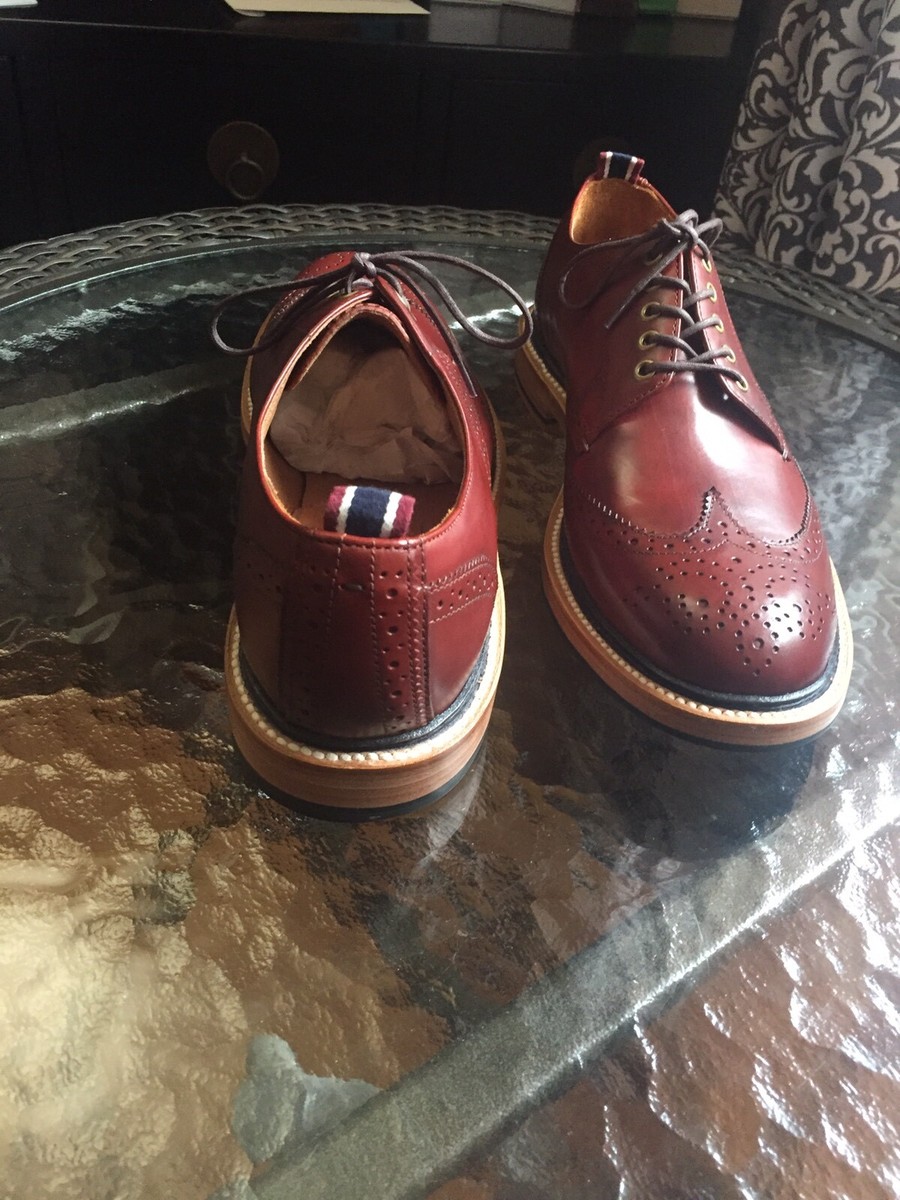 J. Crew Oar Stripe Italian Leather Shortwing Wingtip Derby J.Crew Oar Stripe Shortwing Derbys Burnished Sienna K9291 8  main image 2