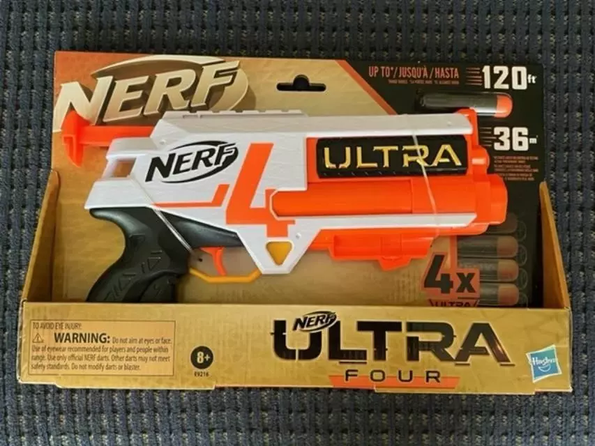 Nerf Ultra Four Blaster, Includes 4 Official Nerf Darts 