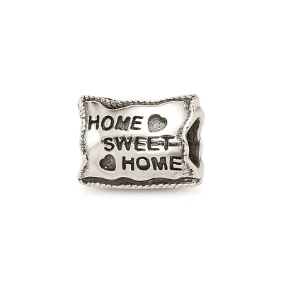 Reflection Beads Sterling Silver Antique Finish Home Sweet Home Pillow Bead