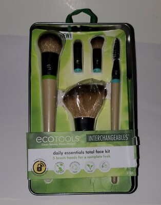EcoTools Daily Essentials Total Face Brush Kit, in Tin Box - NEW