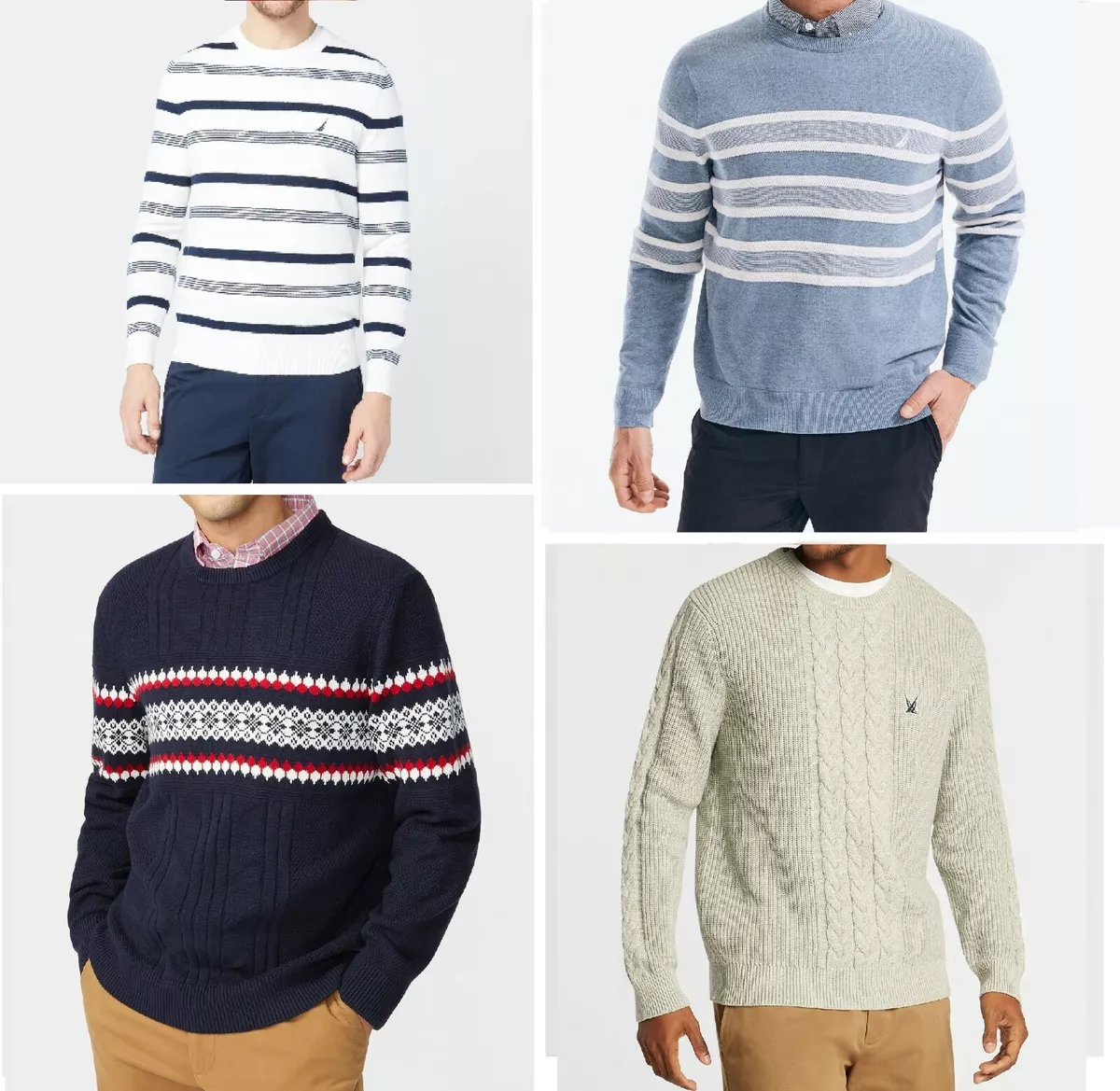 NWT Men s Nautica Crew Neck Pullover Sweater Sweatshirt