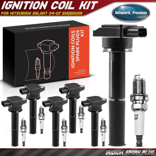 6x Ignition Coil & IRIDIUM Spark Plug Kits for Mitsubishi Galant 0407