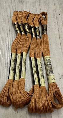 Tobacco Brown #435 DMC Mouline Special 25 Embroidery Floss 8M Lot of 6