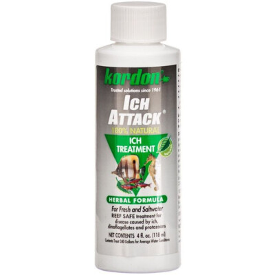 Kordon Ich Attack 4oz Reef Safe Ich Treatment 100% Natural Herbal Formula