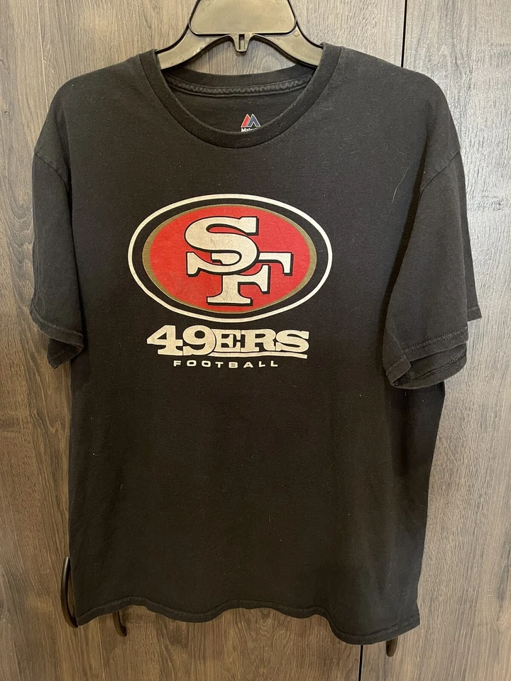 San Francisco 49ers T-Shirt Mens Large Black Short Sleeve NFL Football Majestic - Image 2 of 4