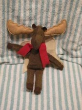 Handmade Plush Christmas Moose Angel with Wings Stuffed Animal Toy 14"