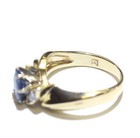 14k yellow gold .30ct SI1 H diamond sapphire gemstone ring 4.1g ladies 5.5 — photo 5