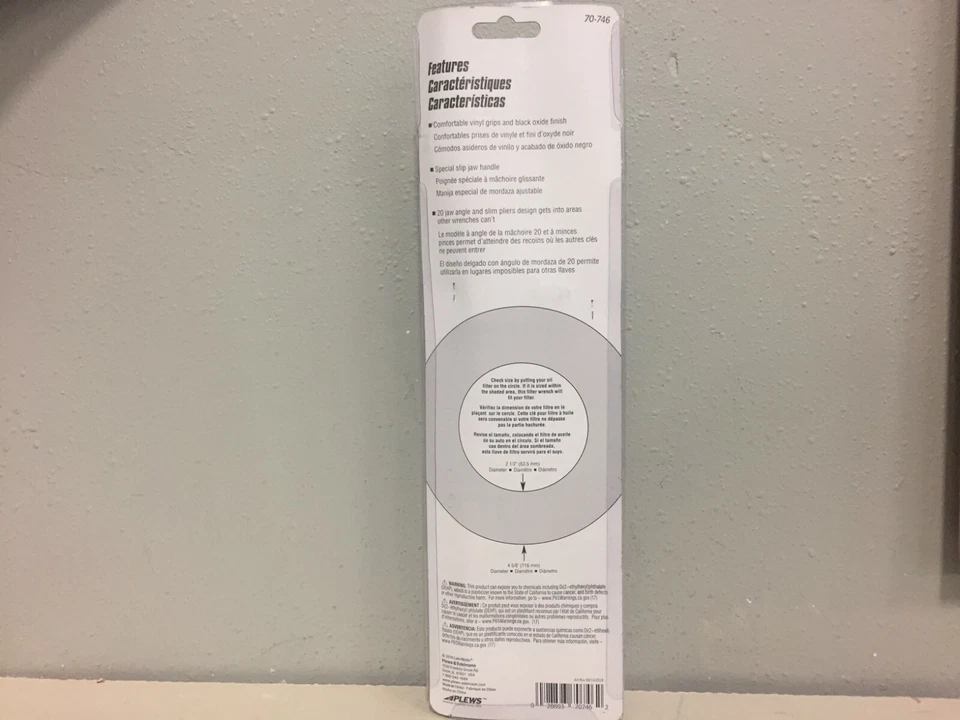 Plews 70-746 Pliers Style Filter Wrench with Comfort Vinyl Grips Foto 2 de 2